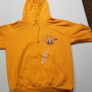 Naruto Shippuden Sweatshirt Men's Size Small Orange Pullover Hoodie Sweatshirt